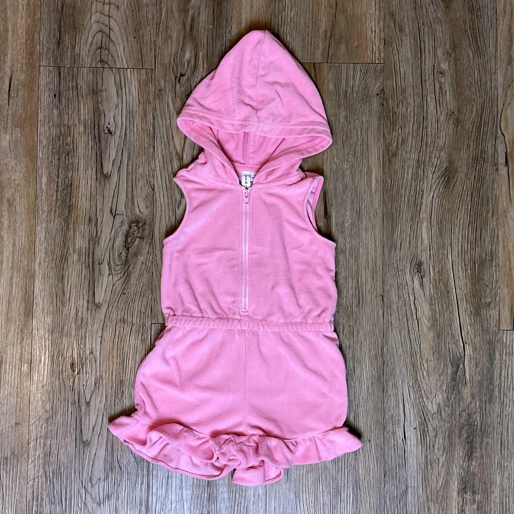 Janie and Jack Girls Pink Hooded Terry Cover Up, Size 3
